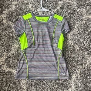 Fila Gray and Neon Green Striped Tee
